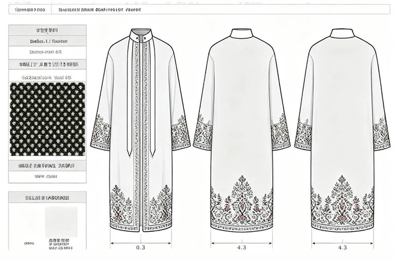 Custom Design Drawing for OEM Abaya Factory Services