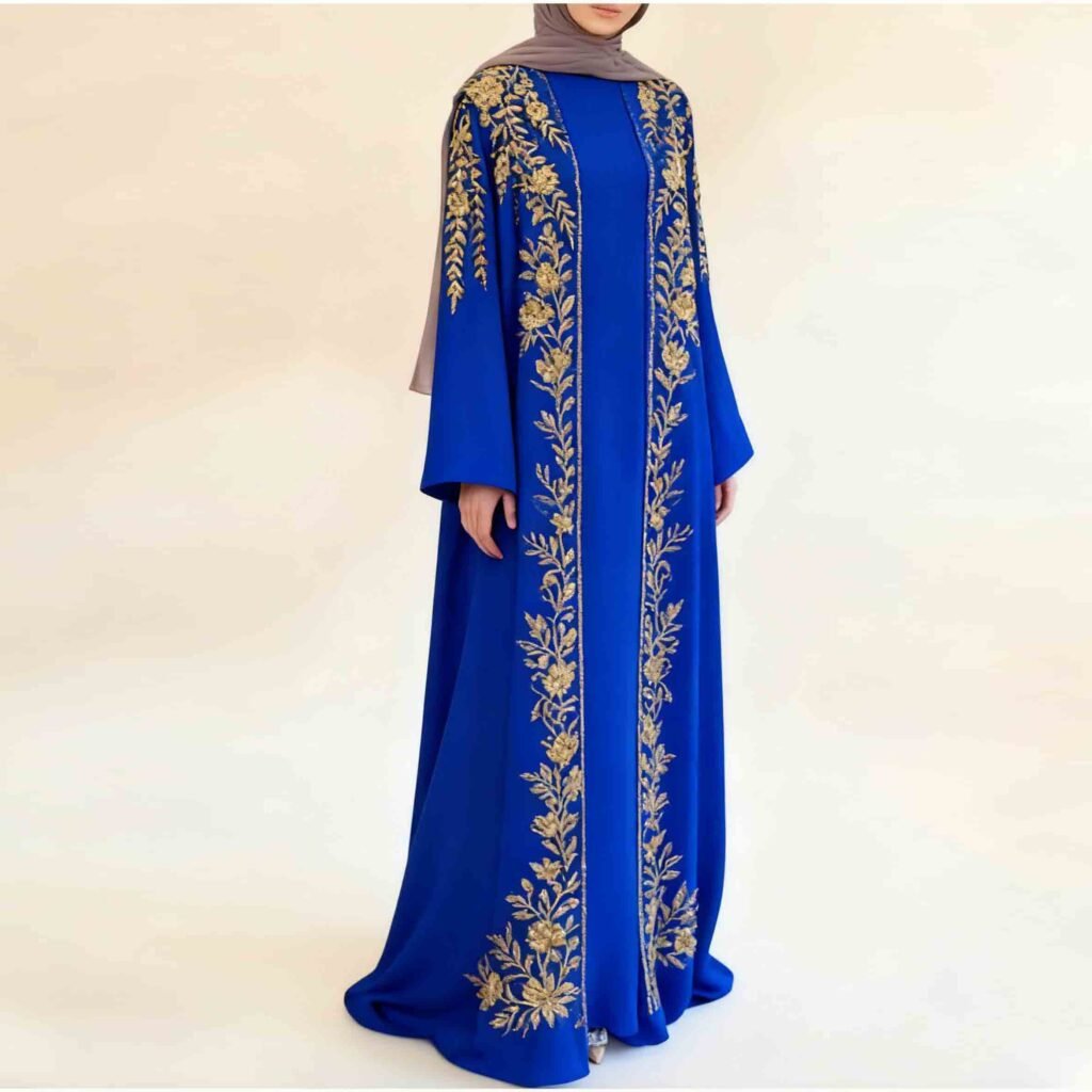 Embroidery Abaya with fine handmade details from Oharry garment factory