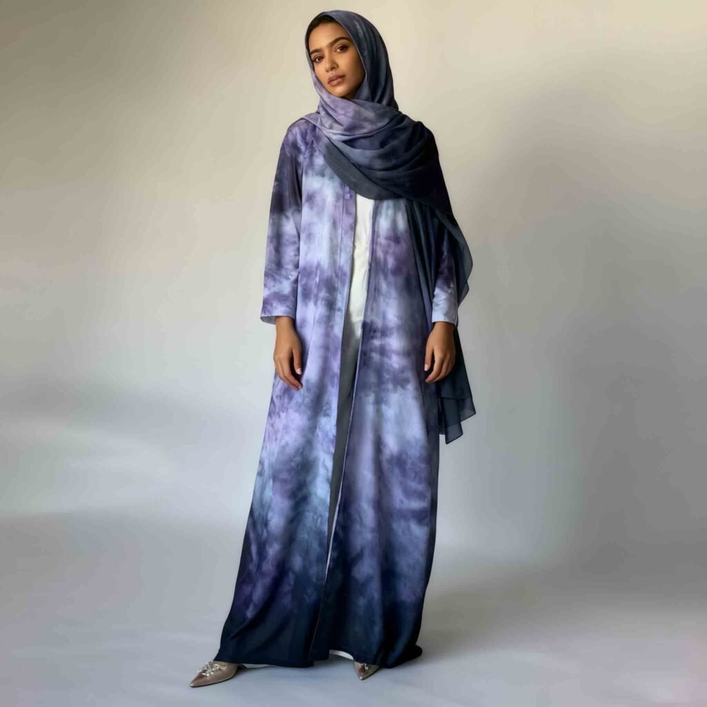 Printed Abaya with modern patterns by Chinese Abaya manufacturer