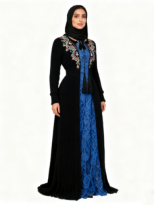 Close-up of woven logo labels used for professional Abaya branding - Oharry-Your Trusted Custom Manufacturer for Middle Eastern Fashion Close-up of woven logo labels used for professional Abaya branding