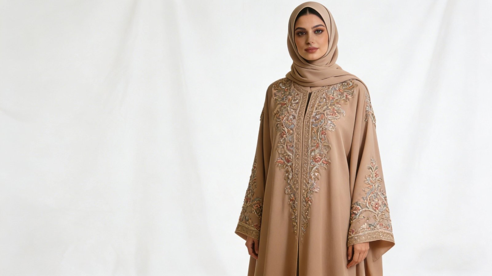 Comprehensive Abaya fabric guide showing various textile textures and drapes - Oharry-Your Trusted Custom Manufacturer for Middle Eastern Fashion Comprehensive Abaya fabric guide showing various textile textures and drapes