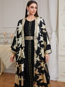 Quality control inspector checking stitch density at a wholesale abaya factory - Oharry-Your Trusted Custom Manufacturer for Middle Eastern Fashion Quality control inspector checking stitch density at a wholesale abaya factory